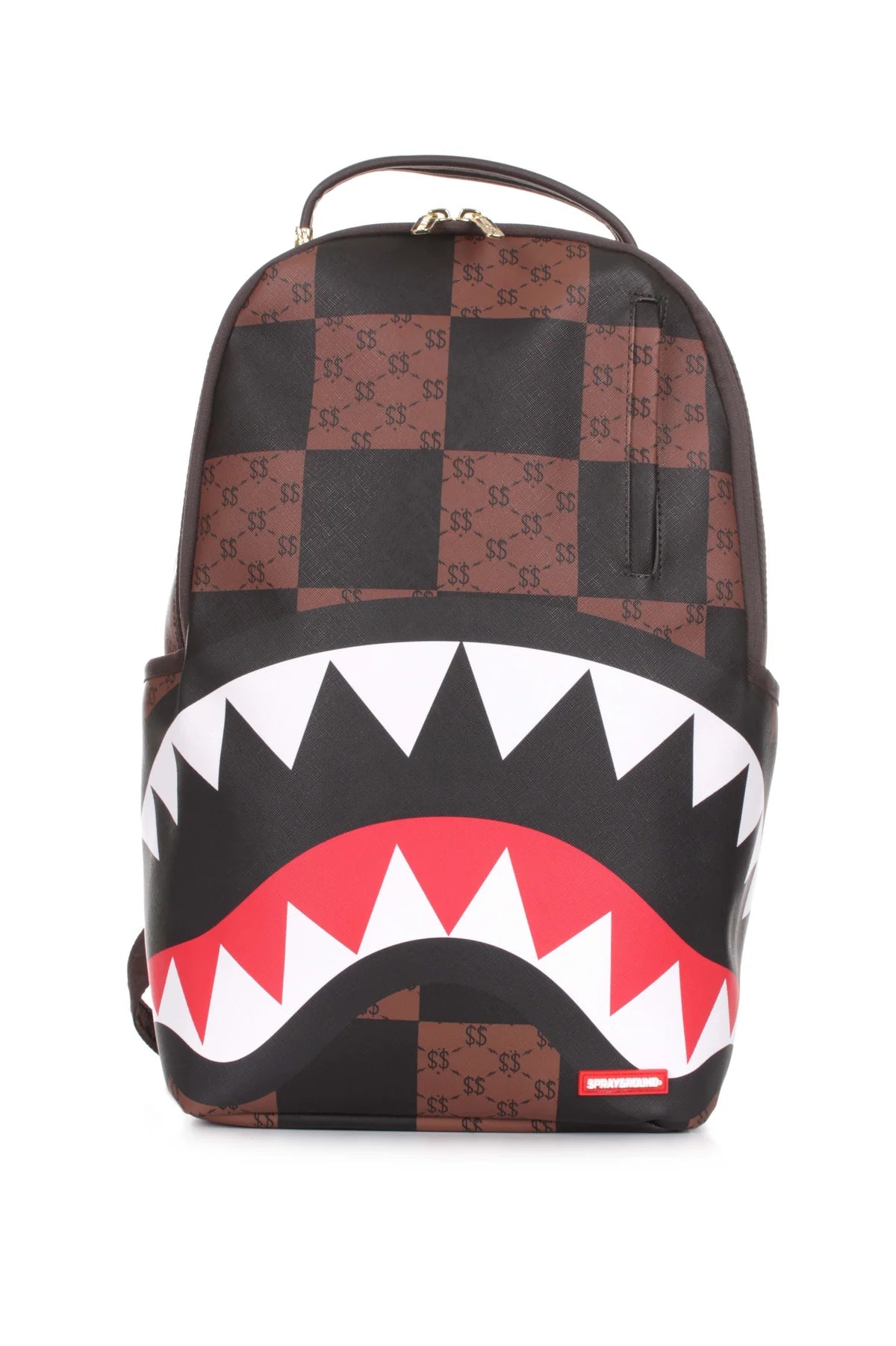 SPRAYGROUND ENLARGED CHECK PARIS BACKPACK IN BLACK AND BROWN CHECK
