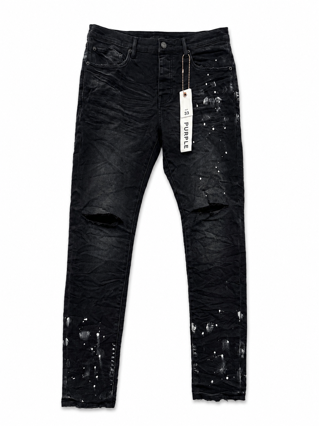 PURPLE BRAND BLACK RESIN KNEE SLIT