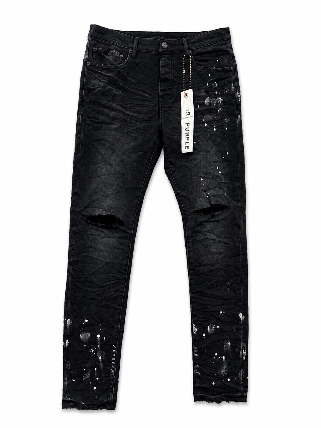 PURPLE BRAND BLACK RESIN KNEE SLIT