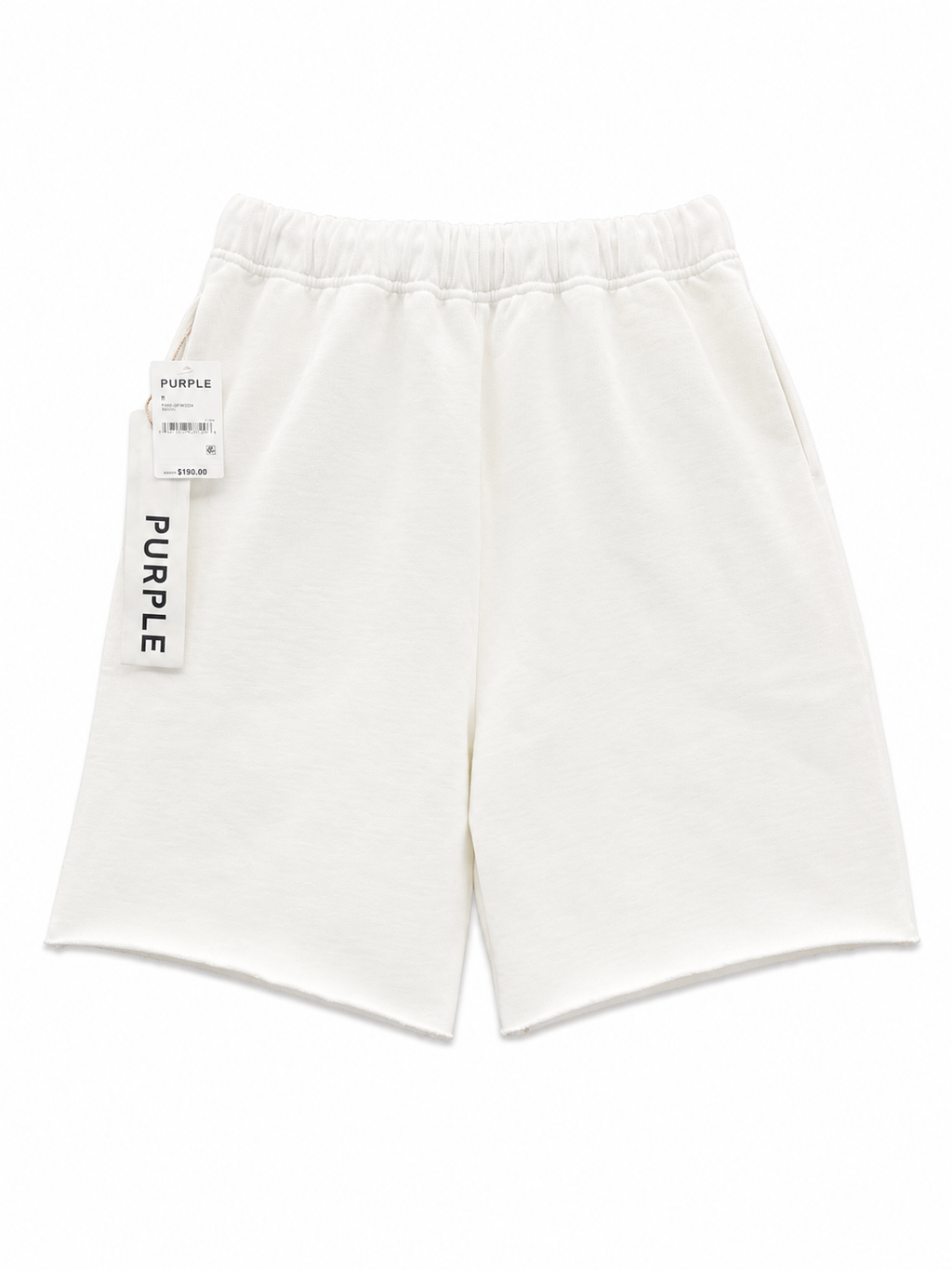 PURPLE PAINTED WORDMARK SWEATSHORTS