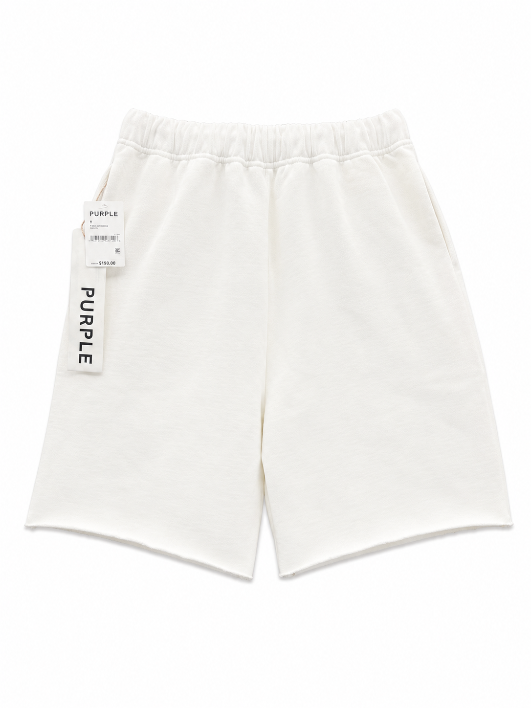 PURPLE PAINTED WORDMARK SWEATSHORTS