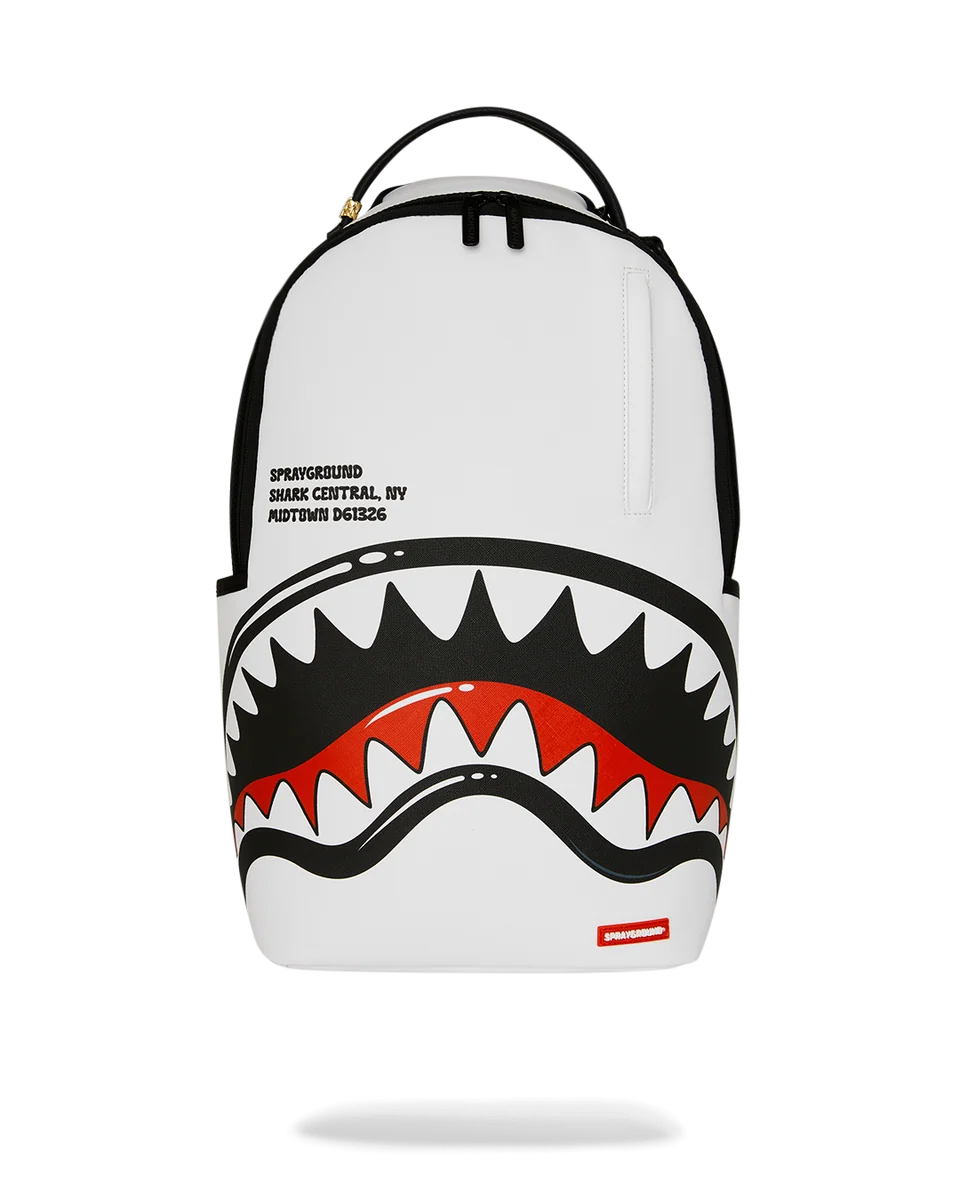 SPRAYGROUND SHARK CENTRAL BUBBLE SHARK (WHT)