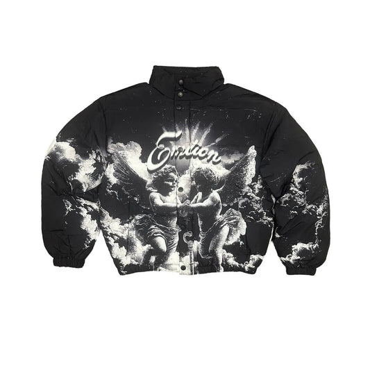 MIXED EMOTIONS - CLOUD BLACK PUFFER JACKET