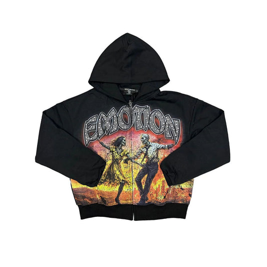 MIXED EMOTIONS - LAST DANCE RHINESTONE BLACK HOODIE