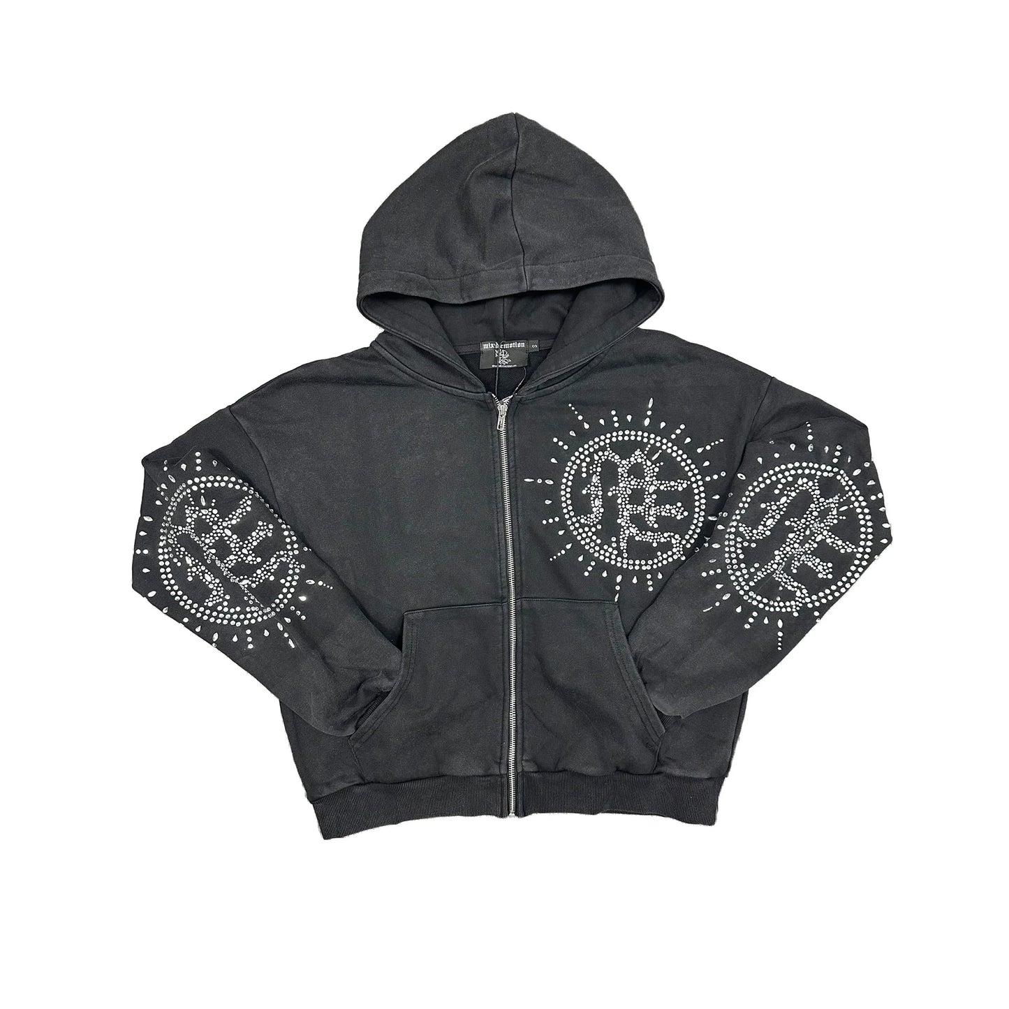 Mixed Emotion Eclipse Stone Zip Front Hoodie