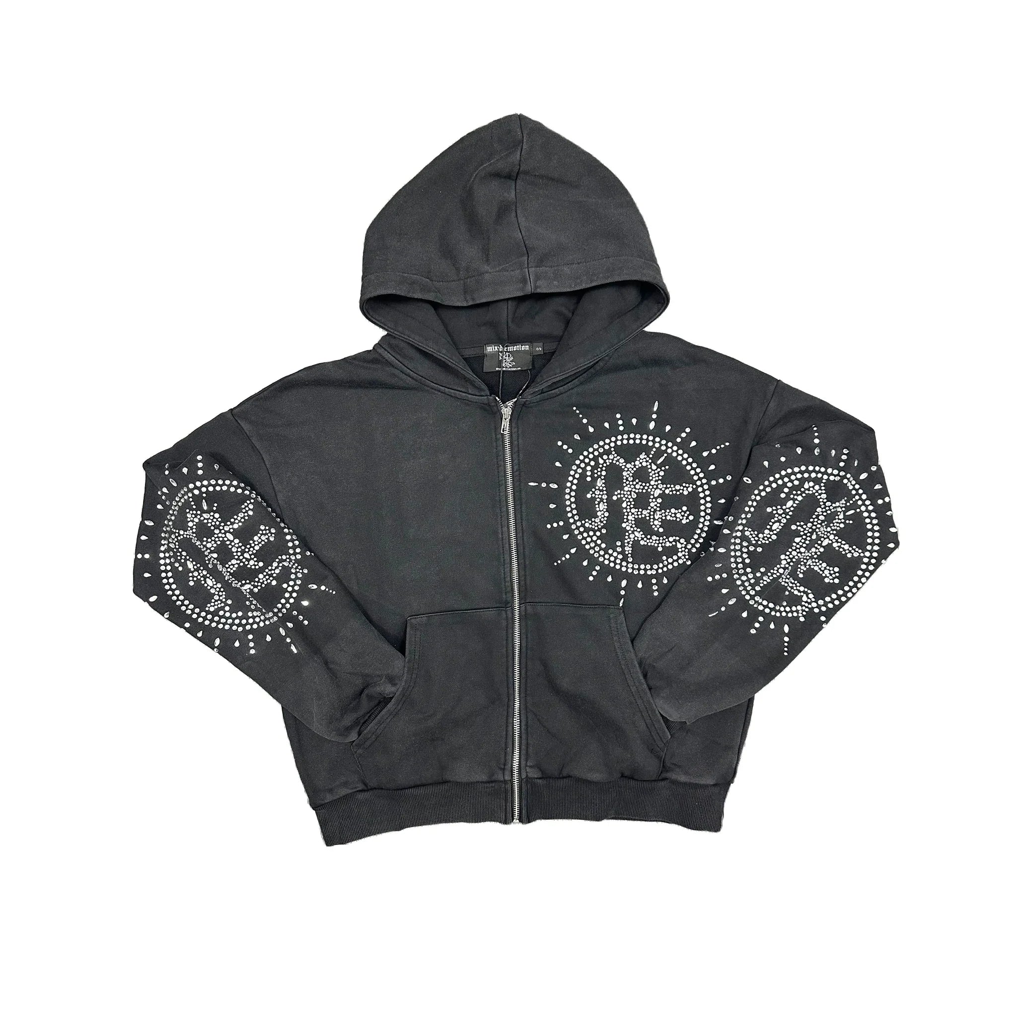 Mixed Emotion Eclipse Stone Zip Front Hoodie